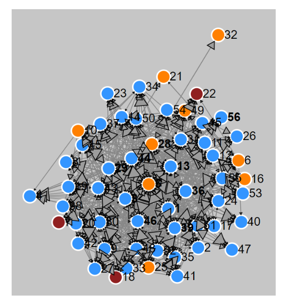 Figura 1 - Sociograma geral das relações estabelecidas no AVA